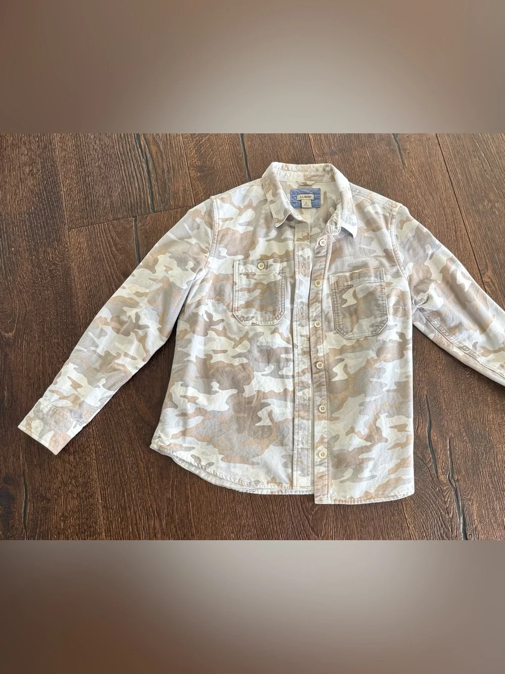 L.L. Bean Women’s Neutral Camo Button-Down Shirt